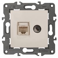 Розетка RJ45+TV Оконечной без рамки Эра Elegance 1-м. слоновая кость картинка